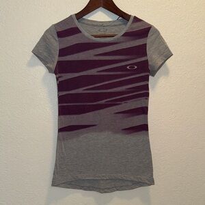 Oakley Gray and Purple Short Sleeve Tee